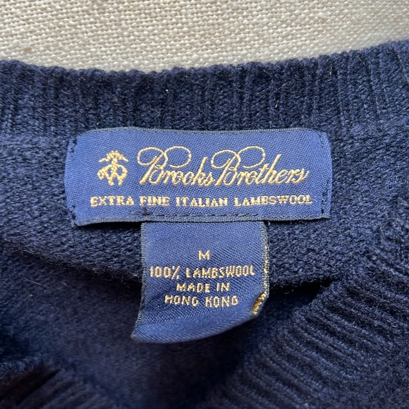 Men’s medium 100% lambswool Brooks Brothers sweater - Picture 2 of 4
